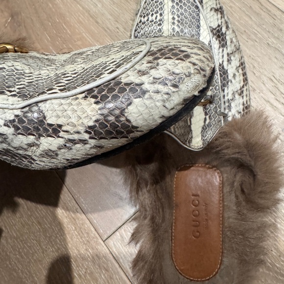 Gucci Princetown Fur lined slippers -Snake/python - Picture 5 of 6